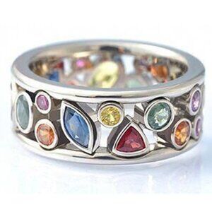 💍 Colorful Stones and Zircon Charming Eternity Ring for Women, PD373